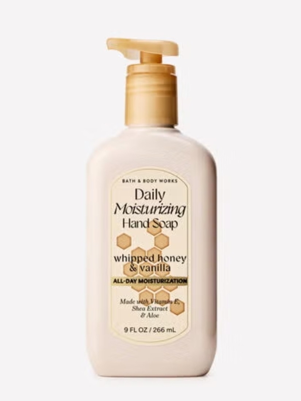 Bath & Body Works Whipped Honey & Vanilla Hand Soap - Cream & Gold Pump